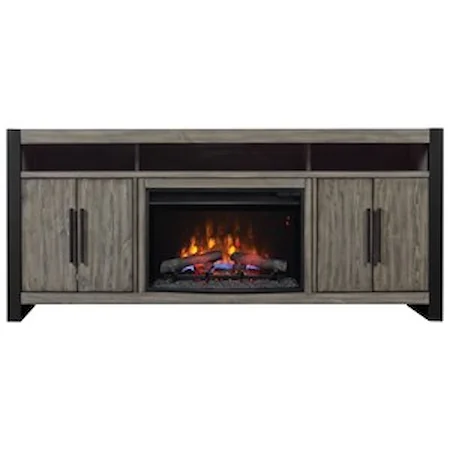 Media Mantel TV Stand with Electric Fireplace Insert